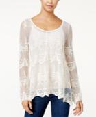 American Rag Embroidered Lattice-back Top, Only At Macy's