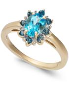 Blue Topaz (1-1/4 Ct. T.w.) & Diamond Accent Ring In 14k Gold