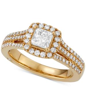 Celeste Halo By Marchesa Certified Princess Cut Diamond Engagement Ring (1-1/5 Ct. T.w.) In 18k White, Yellow Or Rose Gold, Created For Macy's