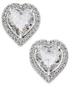 Danori Silver-tone Crystal Heart Earrings