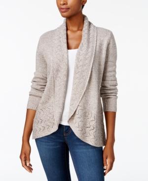 Karen Scott Shawl-collar Pointelle Cardigan, Created For Macy's