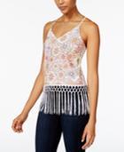 Xoxo Juniors' Cotton Fringe-trim Camisole