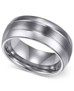Triton Men's Ring, 8mm Classic Tungsten 3-row Wedding Band