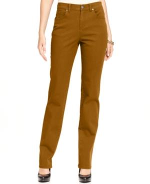 Style & Co. Tummy-control Colored Wash Straight-leg Jeans, Only At Macy's