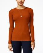 Hooked Up By It's Our Time Juniors' Rib-knit Zip-back Sweater