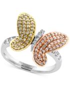 Trio By Effy Diamond Butterfly Ring (3/8 Ct. T.w.) In 14k White Gold, Rose Gold And Gold