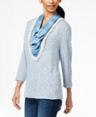 Style & Co. Petite Long-sleeve Scarf Top, Only At Macy's