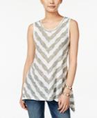 Style & Co. Chevron-stripe Sleeveless Top, Only At Macy's