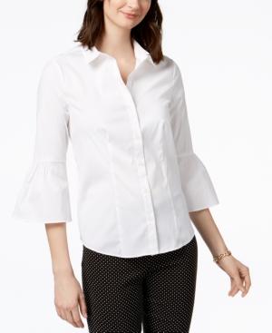 Charter Club Cotton Bell-sleeve Shirt, Created For Macy's