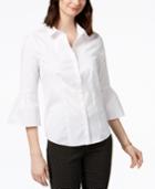 Charter Club Cotton Bell-sleeve Shirt, Created For Macy's