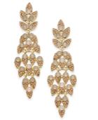 Inc International Concepts Gold-tone Pink Stone & Pave Leaf Linear Drop Earrings, Only At Macy's