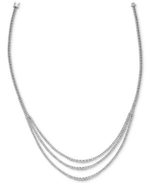 Diamond Three Strand 18 Statement Necklace (10 Ct. T.w.) In 14k White Gold