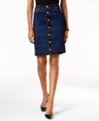 Inc International Concepts Button-front Denim Skirt, Only At Macy's