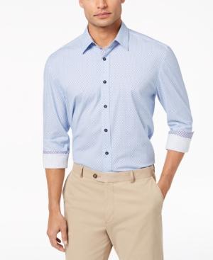 Con. Struct Men's Stretch Marled Dot-print Shirt, Created For Macy's