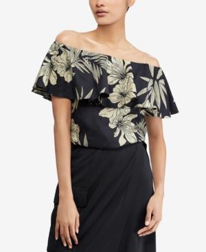 Polo Ralph Lauren Floral-print Off-the-shoulder Top
