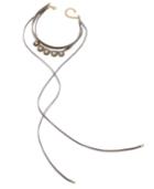 Inc International Concepts Gold-tone Gray Stone Faux Suede Choker Necklace, Only At Macy's