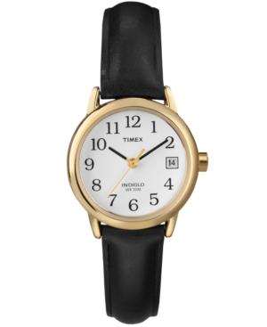 Timex Watch, Women's Black Leather Strap T2h341um