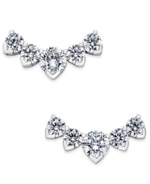 Eliot Danori Silver-tone Multi-crystal Ear Climber Earrings