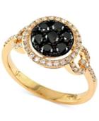 Caviar By Effy Black And White Diamond Cluster Ring (5/8 Ct. T.w.) In 14k Gold