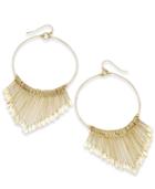Thalia Sodi Gold-tone V-fringe Drop Hoop Earrings, Only At Macy's