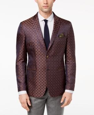 Tallia Orange Men's Modern-fit Navy/gold Medallion Dinner Jacket