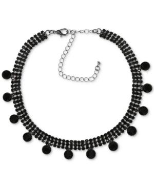 Say Yes To The Prom Hematite-tone Jet Stone Choker Necklace