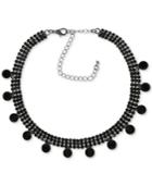 Say Yes To The Prom Hematite-tone Jet Stone Choker Necklace