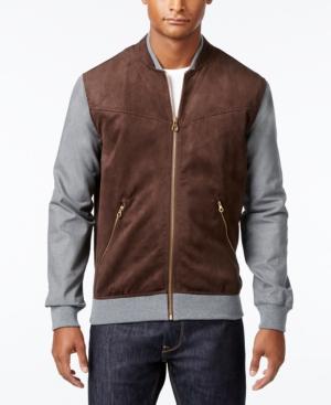 Sean John Men's Mixed Media Colorblocked Zip-up Bomber Jacket, Only At Macy's