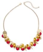 I.n.c. Gold-tone Disc & Stone Bauble Necklace, 21 + 3 Extender, Created For Macy's