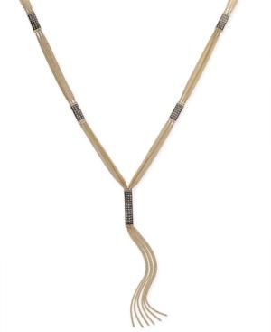 Thalia Sodi Gold-tone Hematite Crystal Lariat Necklace, Created For Macy's