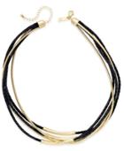 Inc International Concepts Gold-tone Leather And Coil Collar Necklace, Only At Macy's