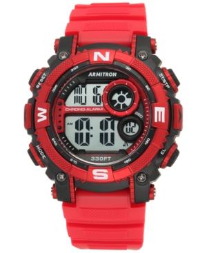 Armitron Men's Digital Chronograph Red Strap Watch 54mm 40-8284rdbk