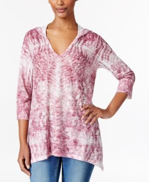 Style & Co Petite Sublimated-print Hoodie, Only At Macy's