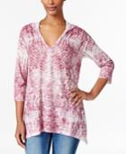 Style & Co Petite Sublimated-print Hoodie, Only At Macy's