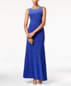 As U Wish Juniors' Jeweled Illusion V-back Gown