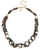 Inc International Concepts Imitation Pearl And Suede Wrapped Necklace, Only At Macy's