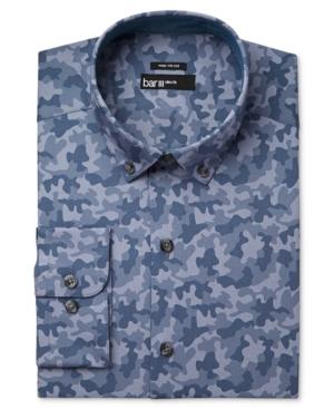Bar Iii Men's Slim-fit Wear Me Out Indigo Camo-print Dress Shirt, Only At Macy's