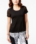 Jessica Simpson Warm Up Short-sleeve Mesh-back Active T-shirt