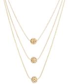 Inc International Concepts Gold-tone Triple Layer Fireball Pendant Necklace, Only At Macy's
