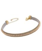 Inc International Concepts Beaded Faux Leather Choker Necklace, Created For Macy's