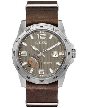 Citizen Men's Eco-drive Sport Brown Leather Strap Watch 41mm Aw7039-01h