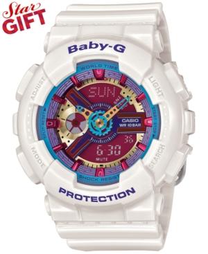 Baby-g Women's Analog-digital White Resin Strap Watch 46x43mm Ba112-7a