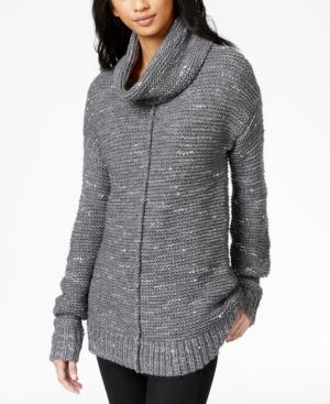 Calvin Klein Jeans Funnel-neck Metallic-knit Sweater