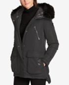 Dkny Faux-fur-trim Quilted-back Puffer Coat, Created For Macy's