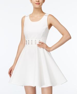 Marilyn Monroe Juniors' Hardware-trim Fit & Flare Dress