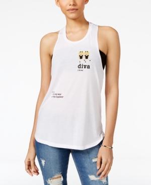 Freeze 24-7 Juniors' Diva Emoji Racerback Tank Top