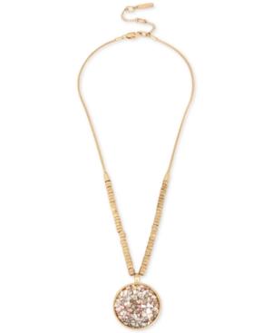 Kenneth Cole New York Gold-tone Multicolor Stone Beaded Pendant Necklace