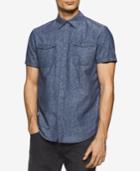 Calvin Klein Jeans Men's Chambray Floral-print Cotton Shirt