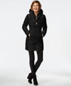 Vince Camuto Knit-trim Quilted Down Coat
