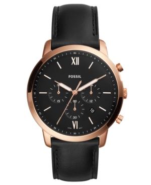 Fossil Men's Chronograph Neutra Black Leather Strap Watch 44mm